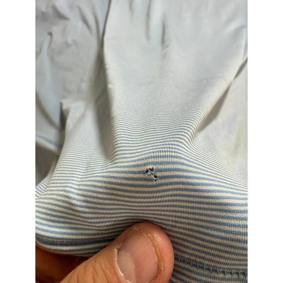 Peter Millar Summer Comfort Golf Polo Shirt Blue White Stripe XXL - Picture 5 of 7